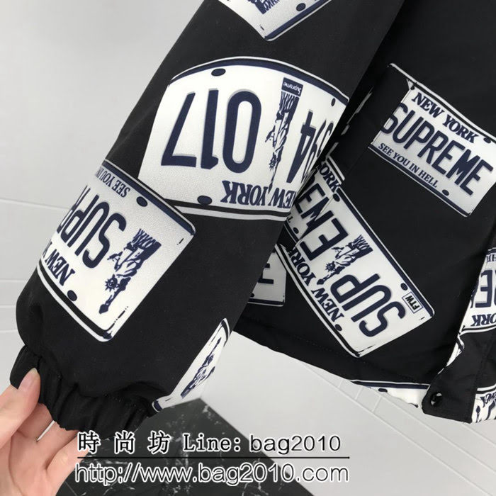SUPREME 18Aw SuP車牌 麵包羽絨服 超級厚重 防風斜紋純棉 羽絨服 男女同款 ydi2563